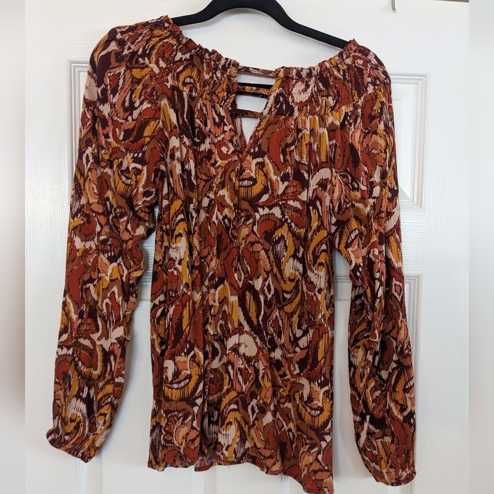 BUCKLE BLACK Off Shoulder Long Sleeve Top Shirt
